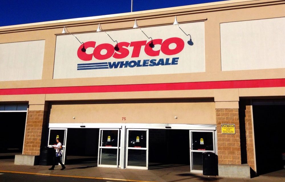 Photograph of a Costco Wholesale storefront.