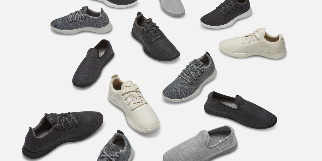 The header image shows a group of Allbirds shoes laid out.