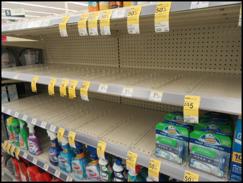 empty shelves