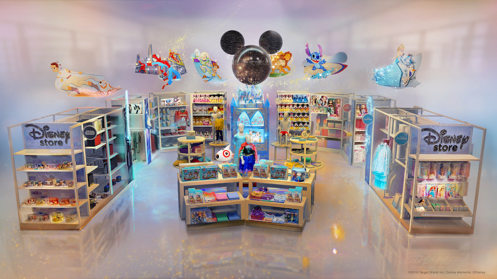 The header image shows a Disney shop-in-shop at Target.
