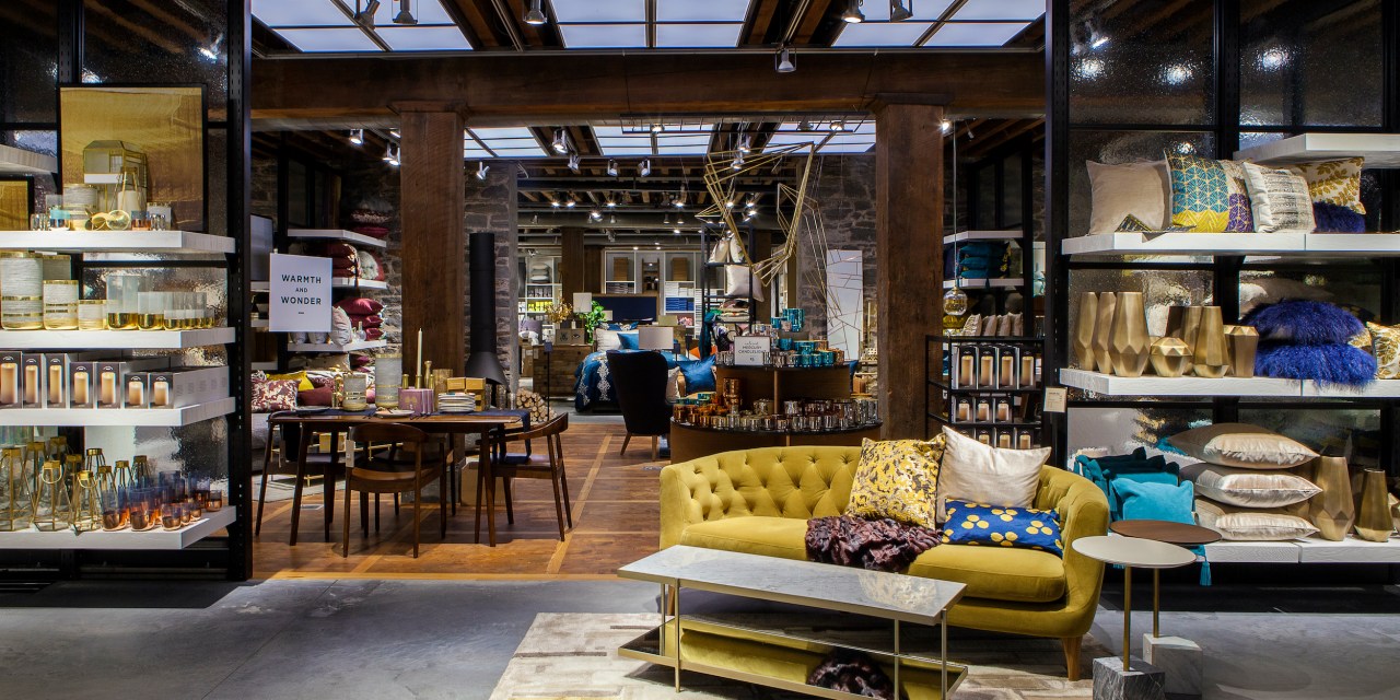 The lead image shows the inside of a Williams Sonoma store.