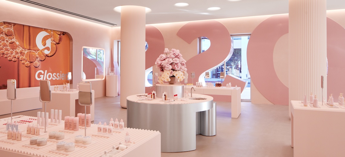 Makeup brand Glossier's Los Angeles store