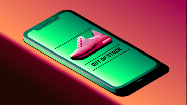 Sneaker listed as out of stock on a shopping website