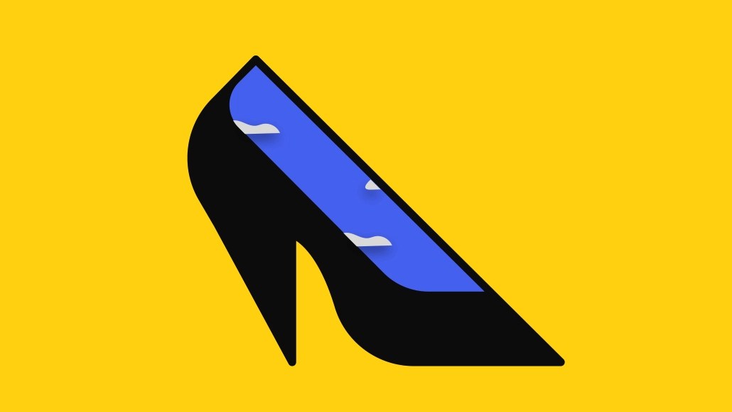 Illustration of a black shoe on a yellow background