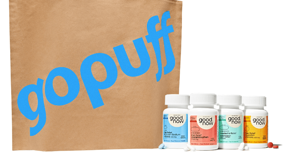 Gopuff offers over-the-counter medications such as pain, allergy, cold, flu and sinus relief.