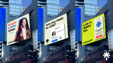Linktree's billboards for Voter Registration ADay 2024.
