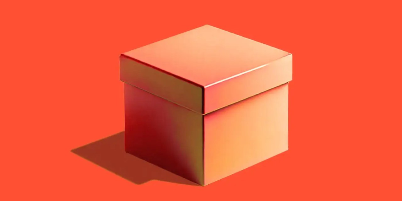 Red package on a red background