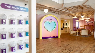 Babylist's Los Angeles Showroom, featuring a display called "The Name Game"