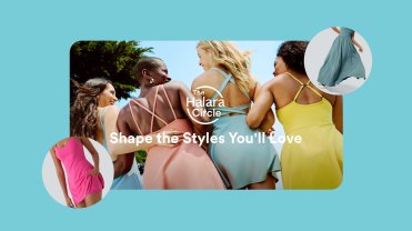 Women in Halara athleisure with text overlay that reads "The Halara Circle. Shape the Styles You'll Love."